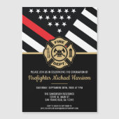 Vlag brandweerman op de rode lijn van het Afstuder Magnetische Uitnodiging (Voorkant)