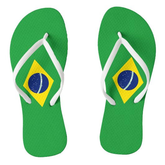 Vlag Brazilië Teenslippers (Voetbed)