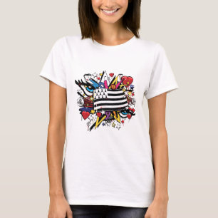Vlag Bretagne Breizh graffiti Breton graff T-shirt