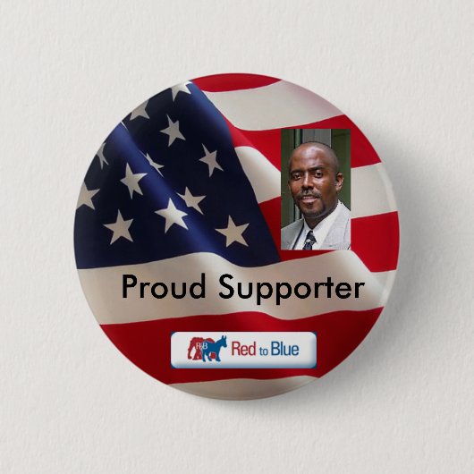 Vlag, Brian Taylor_Head Shot, Red2blue_sm_logo,... Ronde Button 5,7 Cm (Voorkant)
