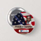 Vlag, Brian Taylor_Head Shot, Red2blue_sm_logo,... Ronde Button 5,7 Cm (Voorkant /achterkant)