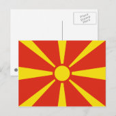Vlag Briefkaart Noord-Macedonië (Voorkant / Achterkant)