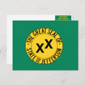 Vlag Briefkaart van de staat Jefferson (Voorkant / Achterkant)