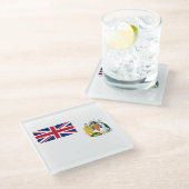 Vlag Brits Antarctisch Gebied Glazen Onderzetter (Schuin)
