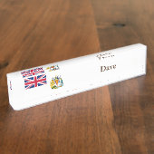 Vlag Brits Antarctisch Gebied Naambordje (Zijkant)