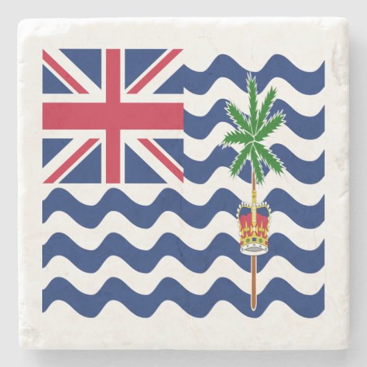 Vlag Brits gebied in de Indische Oceaan Stenen Onderzetter (Voorkant)
