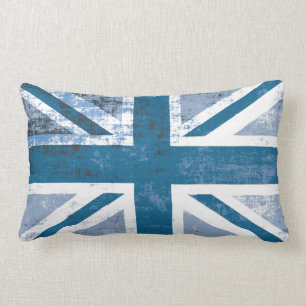Vlag Britse vlag in Grunge Blue Kussen