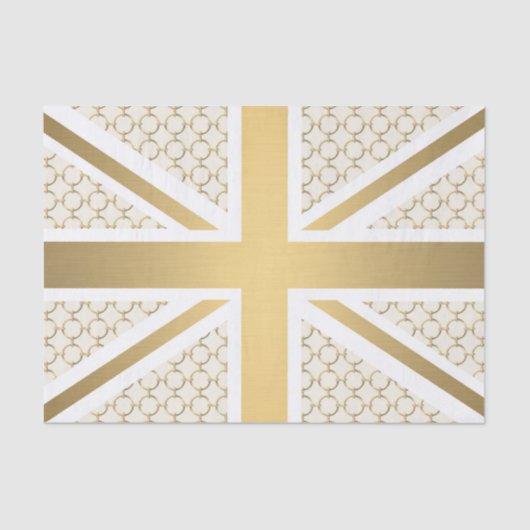 Vlag Britse vlag met Gold Equestrian Pattern Tissuepapier (Voorkant)