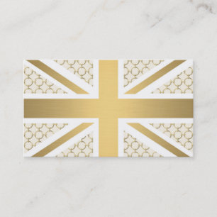 Vlag Britse vlag met Gold Equestrian Pattern Visitekaartje