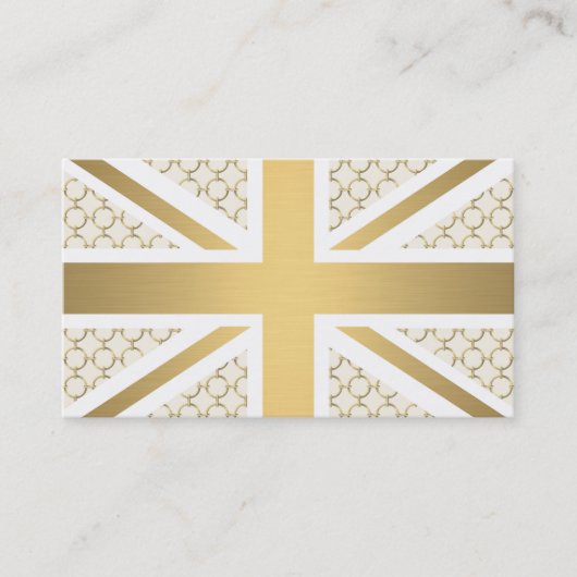 Vlag Britse vlag met Gold Equestrian Pattern Visitekaartje (Voorkant)