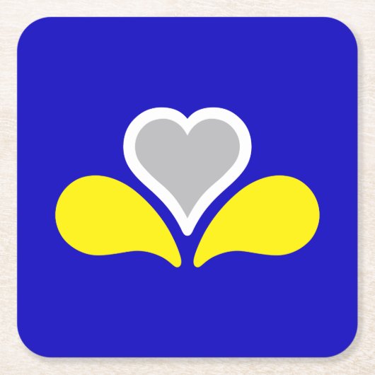 Vlag Brussel, België Onderzetter vierkant papier (Voorkant)