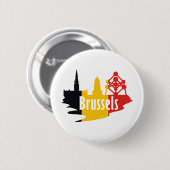 Vlag Brussel Ronde Button 5,7 Cm (Voorkant /achterkant)