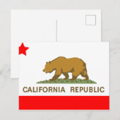Vlag Californië Beer Republiek Rood Wit Feestdagenkaart (Voorkant / Achterkant)