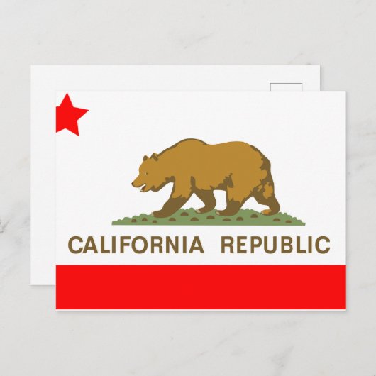 Vlag Californië Beer Republiek Rood Wit Feestdagenkaart (Voorkant / Achterkant)