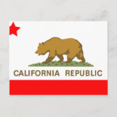 Vlag Californië Beer Republiek Rood Wit Feestdagenkaart (Voorkant)