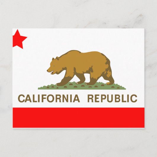 Vlag Californië Beer Republiek Rood Wit Feestdagenkaart (Voorkant)