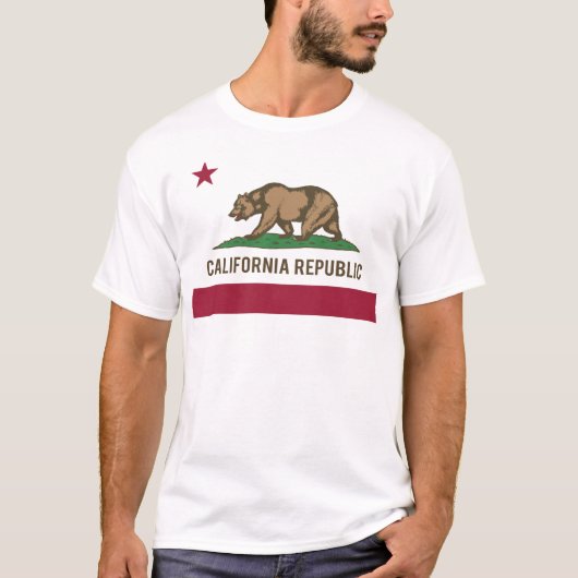 Vlag Californië - Kleur T-shirt (Voorkant)