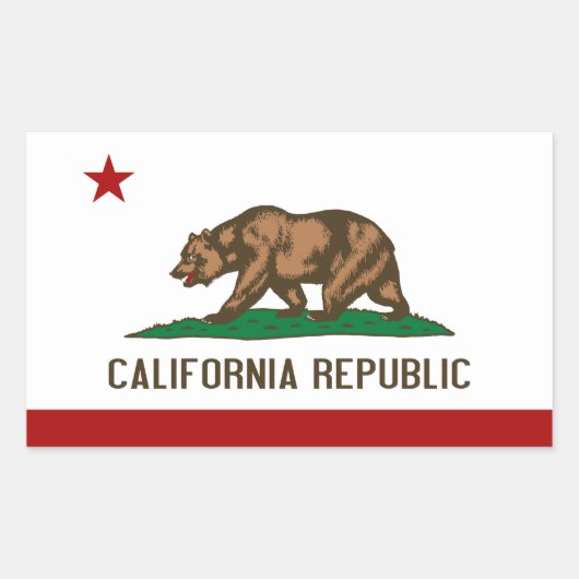 Vlag Californië Rechthoekige Sticker (Voorkant)