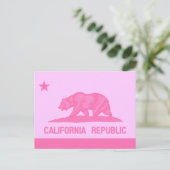 Vlag Californië (roze) Briefkaart (Staand voorkant)
