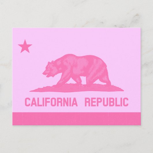 Vlag Californië (roze) Briefkaart (Voorkant)