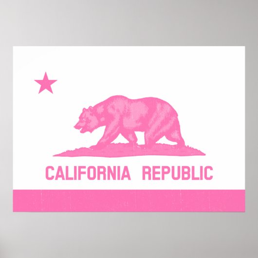 Vlag Californië (roze) Poster (Voorkant)