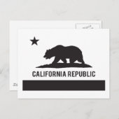 Vlag Californië - Zwart Briefkaart (Voorkant / Achterkant)