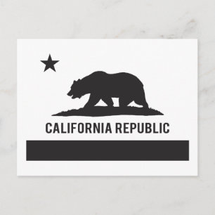 Vlag Californië - Zwart Briefkaart