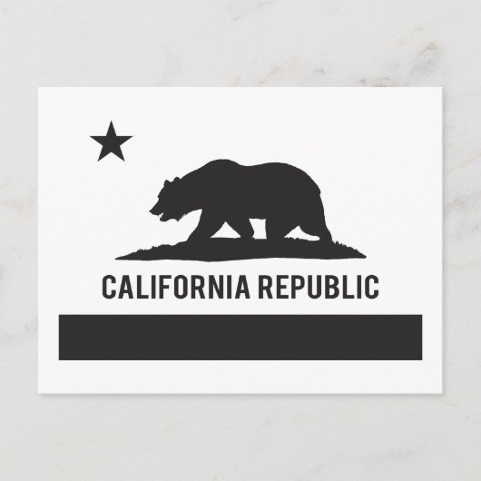 Vlag Californië - Zwart Briefkaart (Voorkant)