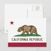 Vlag Californische staat Briefkaart (Voorkant / Achterkant)