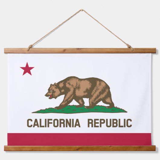Vlag Californische staat Hangend Wandkleed (Voorkant)