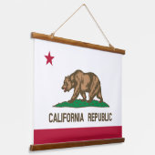 Vlag Californische staat Hangend Wandkleed (Gebogen)