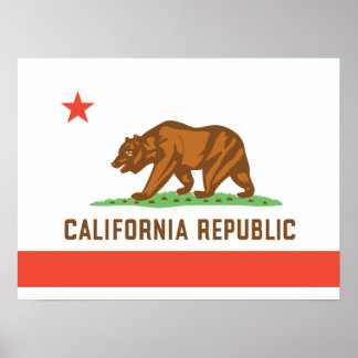 Vlag Californische staat Poster