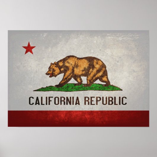 Vlag Californische staat Poster (Voorkant)