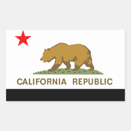 Vlag Californische staat Rechthoekige Sticker (Voorkant)