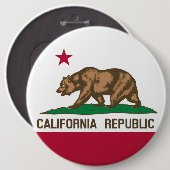 Vlag Californische staat Ronde Button 6,0 Cm (Voorkant /achterkant)