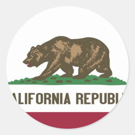 Vlag Californische staat Ronde Sticker (Voorkant)