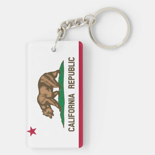 Vlag Californische staat Sleutelhanger (achterkant)