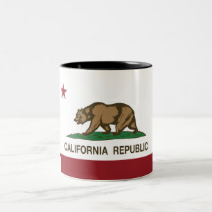 Vlag Californische staat Tweekleurige Koffiemok