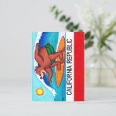 Vlag Californische Surfing Beer Briefkaart (Staand voorkant)