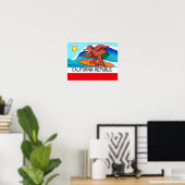 Vlag Californische Surfing Beer Poster (Thuiskantoor)