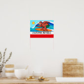 Vlag Californische Surfing Beer Poster (Keuken)