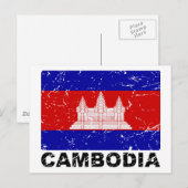  vlag Cambodja Briefkaart (Voorkant / Achterkant)
