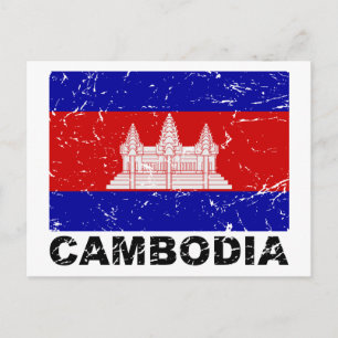  vlag Cambodja Briefkaart