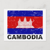  vlag Cambodja Briefkaart (Voorkant)