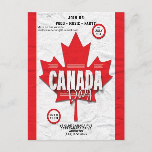 Vlag Canada Dag 1 juli Uitnodiging voor rood esdoo (Voorkant)