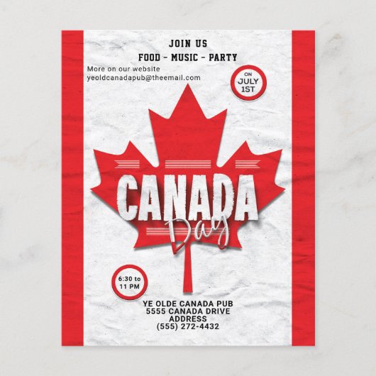Vlag Canada Dag 1 juli Uitnodiging voor rood esdoo Flyer (Voorkant)
