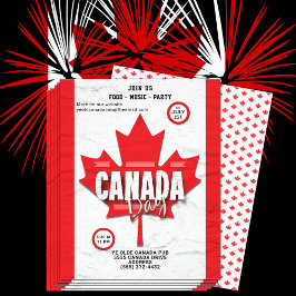 Vlag Canada Dag 1 juli Uitnodiging voor rood esdoo Flyer