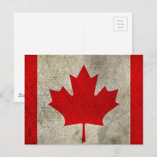  vlag Canada GRUNGE DISTRESSED Briefkaart (Voorkant / Achterkant)
