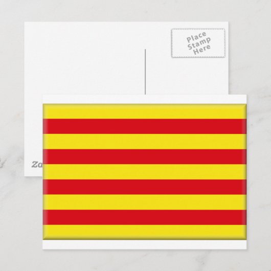 Vlag Catalonië (Spanje) Briefkaart (Voorkant / Achterkant)