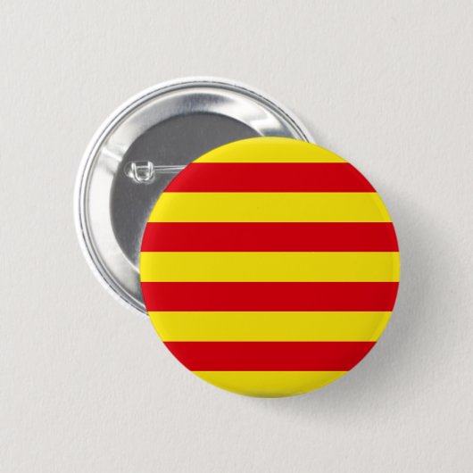 Vlag Catalonië (Spanje) Ronde Button 5,7 Cm (Voorkant /achterkant)